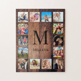 Custom Family Foto Collage reclased Wood Puzzle