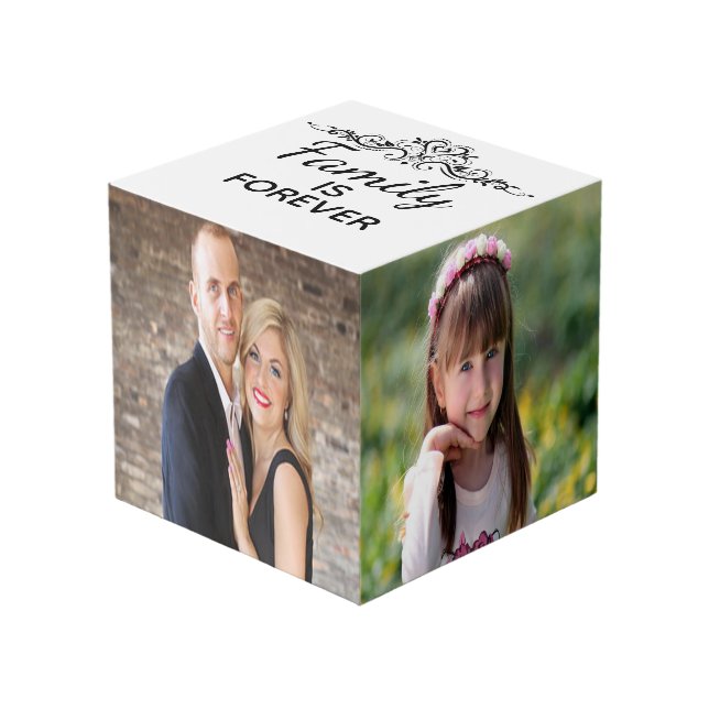Custom Family Foto Cube Würfel (Vorderseite Schrägansicht)