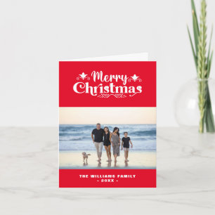 Custom Family Foto Einfach Moderne frohe Weihnacht Feiertagskarte