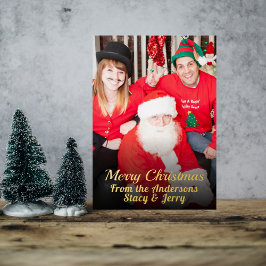 Custom Family Foto Frohe Weihnachtsnamen Folien Feiertagskarte