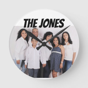 CUSTOM FAMILY FOTO WALL CLOCK - FOTO hinzufügen Runde Wanduhr