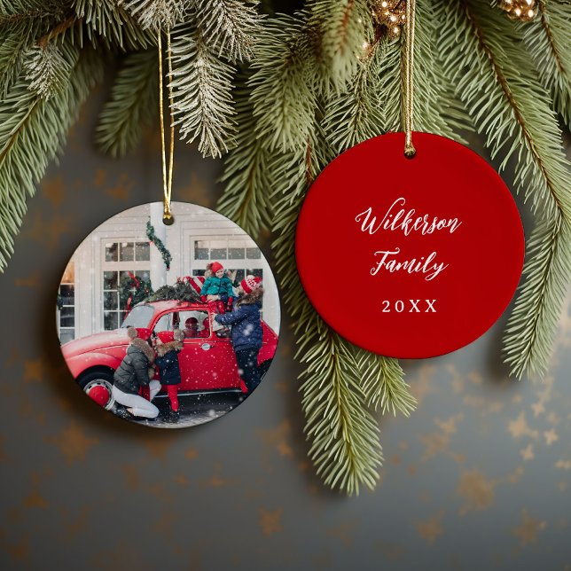 Custom Family Foto - Weihnachten bewahren Keramik Ornament (Von Creator hochgeladen)