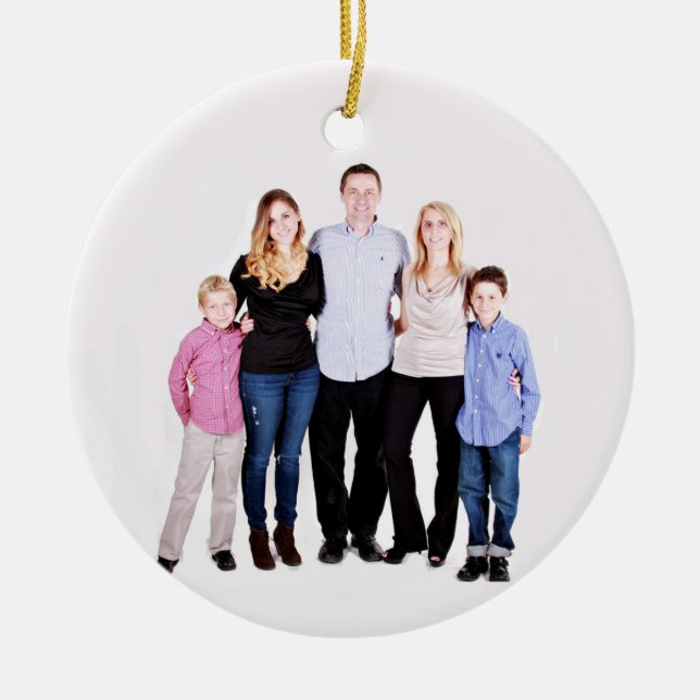 Custom Family Foto Weihnachten Keramik Ornament (Vorne)