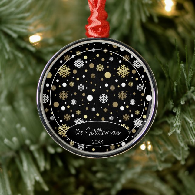 Custom Family Foto Weihnachten Personalisiert 2023 Ornament Aus Metall (Baum)