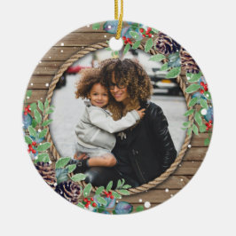 Custom Family Foto Weihnachtsfeiertag Keramik Ornament