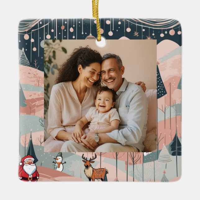 Custom Family Foto Weihnachtsschmuck (Vorderseite)