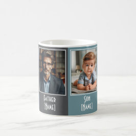 Custom Family Four Collage Blue Gray Peach Kaffeetasse