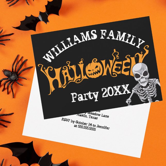 Custom Family Halloween Annual Party Skelett Einladung (Von Creator hochgeladen)