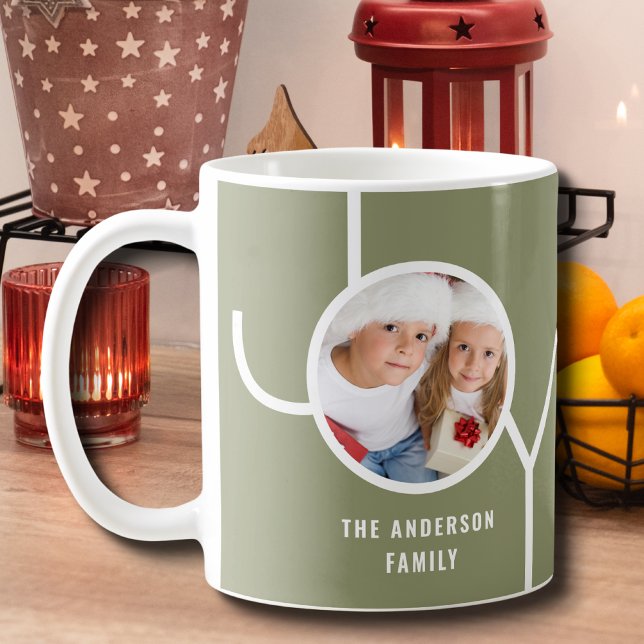 Custom Family Holiday Weihnachten Foto Green Kaffeetasse (Von Creator hochgeladen)