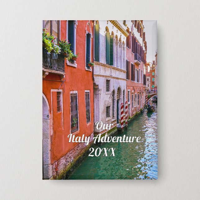 Custom Family Italy Trip Photo  Button (Vorderseite)