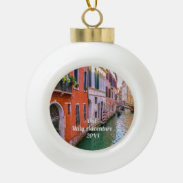 Custom Family Italy Trip Photo  Keramik Kugel-Ornament