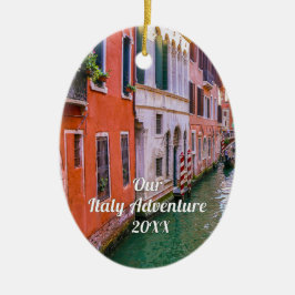 Custom Family Italy Trip Photo  Keramik Ornament