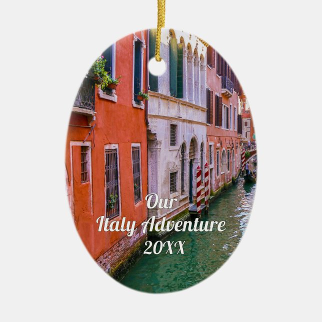 Custom Family Italy Trip Photo  Keramik Ornament (Vorne)