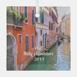 Custom Family Italy Trip Photo  Ornament Aus Glas