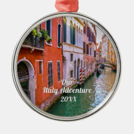Custom Family Italy Trip Photo  Ornament Aus Metall