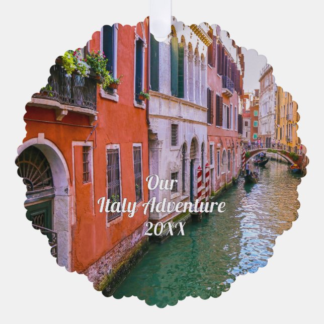 Custom Family Italy Trip Photo  Ornament Karte (Vorderseite)