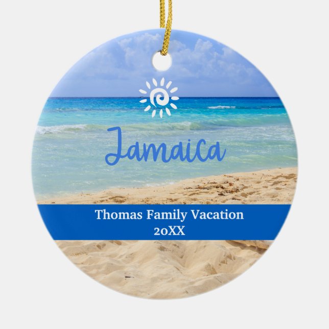 Custom Family Jamica Urlaub Weihnachten Keramik Ornament (Vorne)