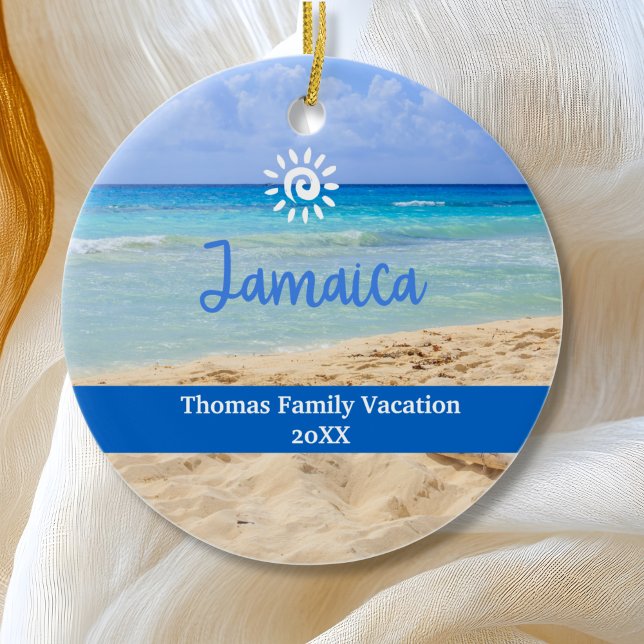 Custom Family Jamica Urlaub Weihnachten Keramik Ornament (Von Creator hochgeladen)