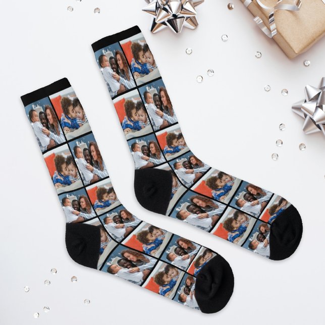 Custom Family Kids Foto Collage Socken (Von Creator hochgeladen)