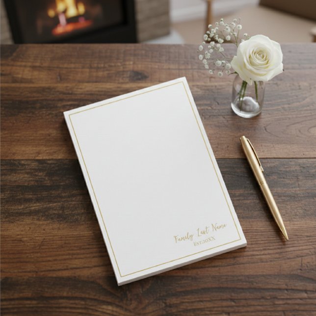Custom Family Last Name Gold Border Notes Post-it Klebezettel (Von Creator hochgeladen)