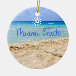 Custom Family Miami Beach Weihnachten Keramik Ornament