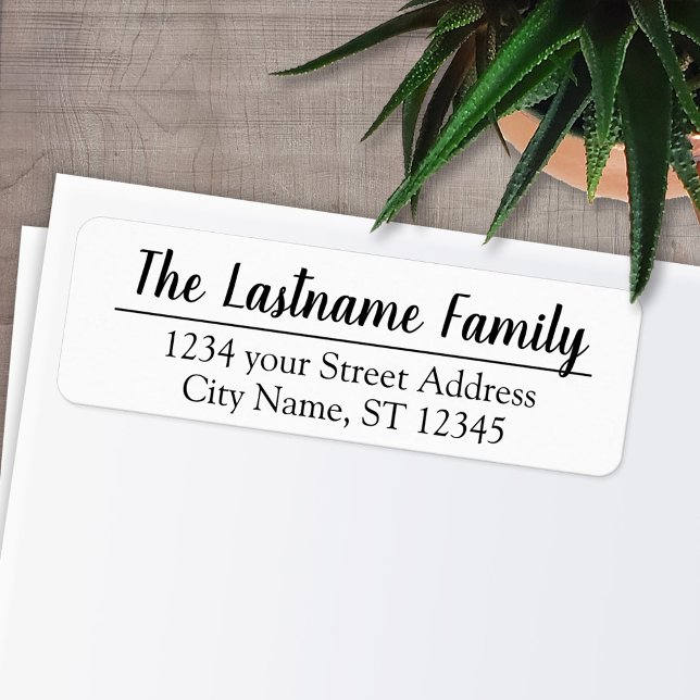 Custom Family Name Angeletti Script-Rücksendeadres (Personalized Return Address Labels)