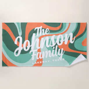 Custom Family Name Beach Handtuch - Pool A
