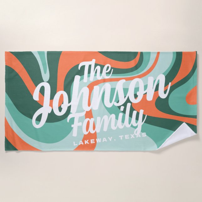 Custom Family Name Beach Handtuch - Pool A (Vorderseite)