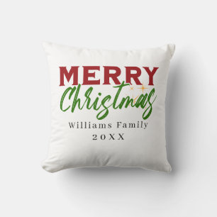 Custom Family Name Christmas Pillow Kissen