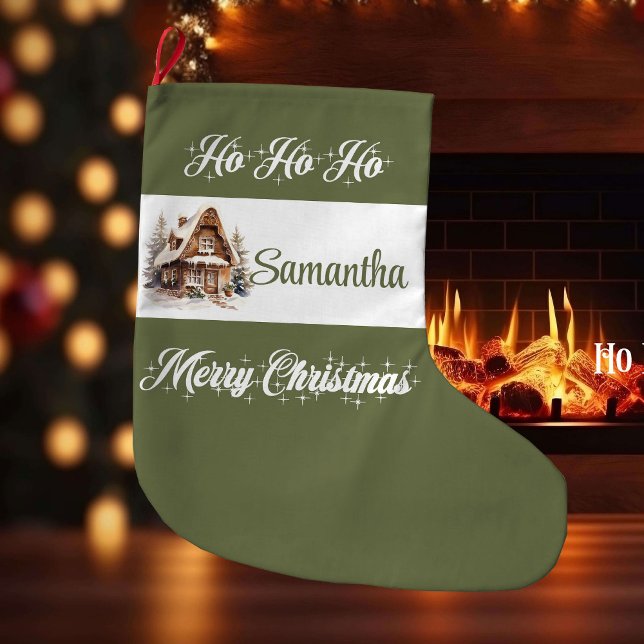 Custom Family Name Christmas Stocking Großer Weihnachtsstrumpf (Custom Family Name Christmas Stocking)