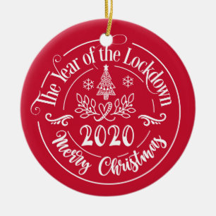 Custom Family Name Funny 2020 Weihnachtsfeiertag Keramik Ornament