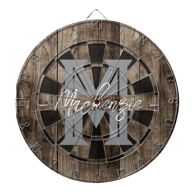 Custom Family Name Monogram Dart Board Dartscheibe (vorne)