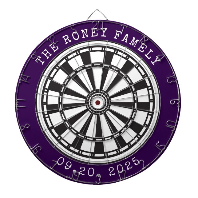 Custom Family Name Personalized Dartboards Dartscheibe (vorne)