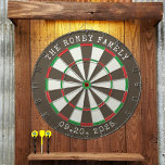 Custom Family Name Personalized Dartboards Dartscheibe<br><div class="desc">A dartboard is a popular recreational and competitive game that provides hours of fun for players of all ages and skill levels. Typically made from sisal fibers, cork, or electronic components, dartboards are designed to withstand the impact of darts while offering precise scoring zones. Standard dartboards feature a circular design...</div>