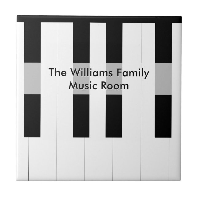 Custom Family Name Piano Keys Music Room Fliese (Vorderseite)