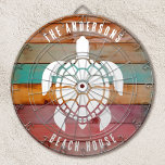 Custom Family Name Rustic Beach House Dartboard Dartscheibe<br><div class="desc">Personalisieren Sie dieses Dartboard mit Ihrem Familiennamen. Entworfen für Sie von BlackBerry Boulevard.</div>