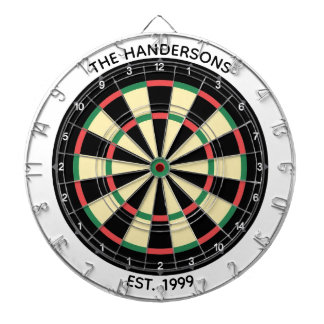 Custom Family Name Rustic Dartboard Dartscheibe