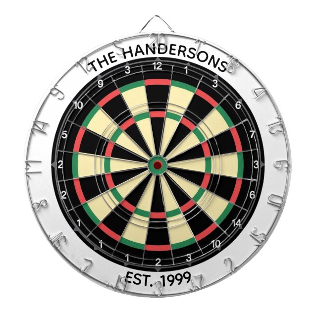 Custom Family Name Rustic Dartboard Dartscheibe (vorne)