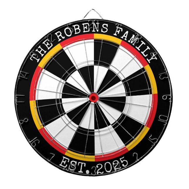 Custom Family Name Rustic Dartboard Dartscheibe (vorne)