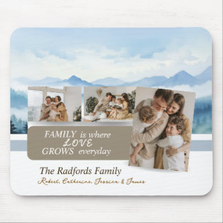 Custom Family Names Family Photo Collage Mousepad