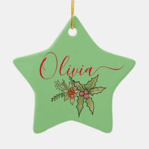 Custom Family Personalisiert Name Weihnachtsschmuc Keramik Ornament