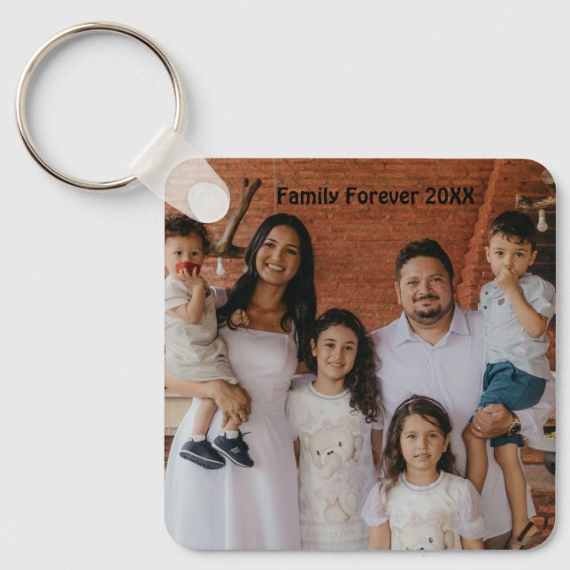Custom Family Photo Aluminum Circle Keepsake Schlüsselanhänger (Vorderseite)