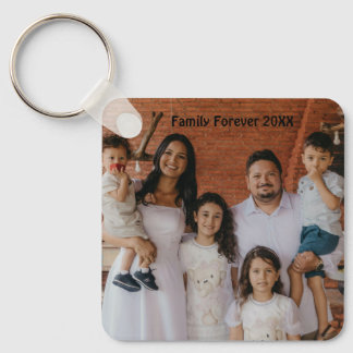 Custom Family Photo Aluminum Circle Keepsake Schlüsselanhänger