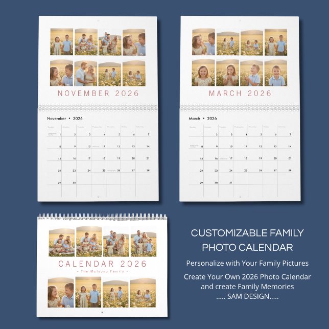 Custom Family Photo Calendar 2026 Kalender (Von Creator hochgeladen)