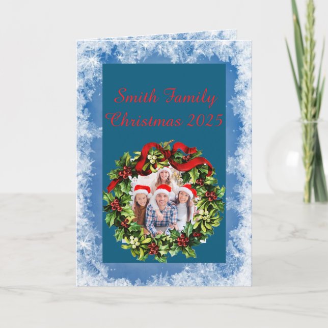 Custom Family Photo Christmas Card Karte (Vorderseite)