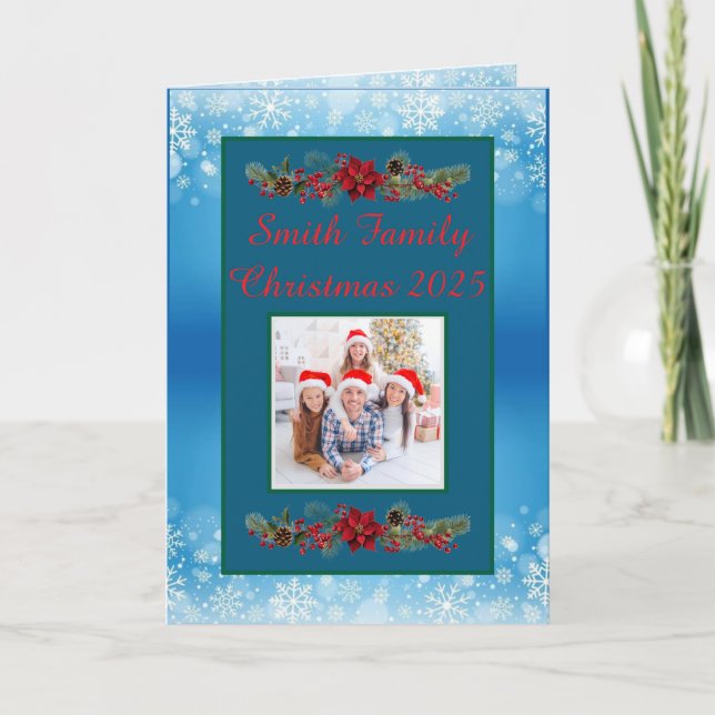 Custom Family Photo Christmas Card Karte (Vorderseite)