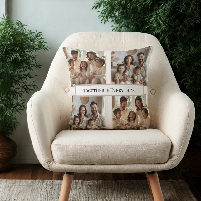 Custom Family Photo Collage–Together Is Everything Kissen (Von Creator hochgeladen)