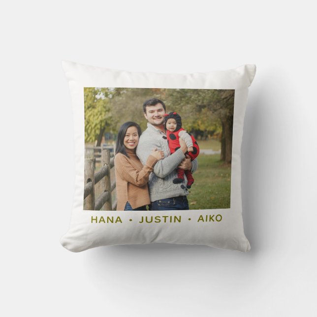Custom Family Photo Double Sided  Throw Pillow Kissen (Vorderseite)