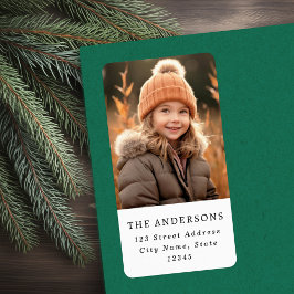 Custom family photo elegant return address adressaufkleber