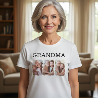Custom Family Photo Grandma T-Shirt